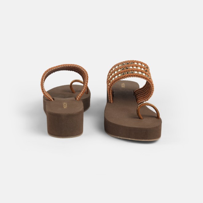 Mochi Women Tan Ethnic Slip Ons (SKU: 32-816-23-36)