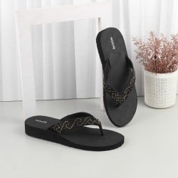 Women Black Casual Slippers