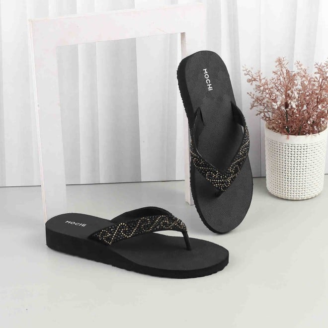 Mochi Women Black Casual Slippers (SKU: 32-818-11-36)