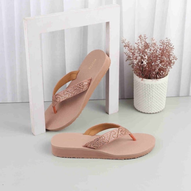 Mochi Women Rose-gold Casual Slippers (SKU: 32-818-52-36)