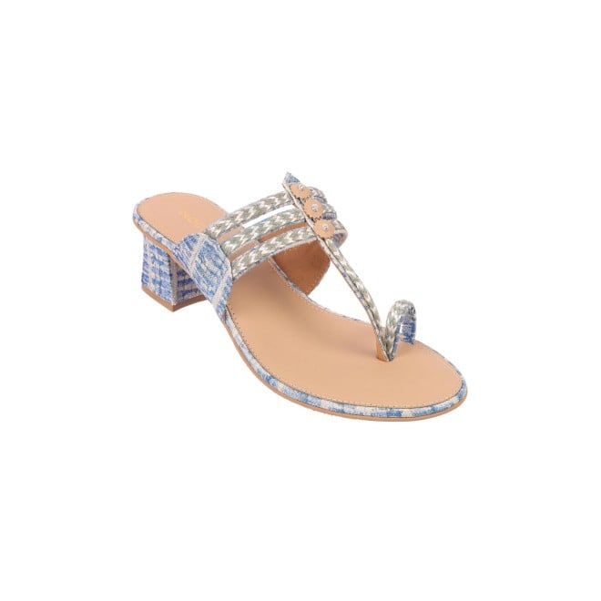 Mochi Women Blue Ethnic Kolhapuris (SKU: 32-821-45-37)