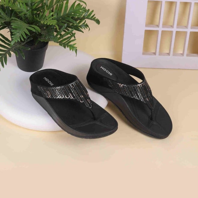 Mochi Women Black Casual Slip-Ons (SKU: 32-824-11-36)