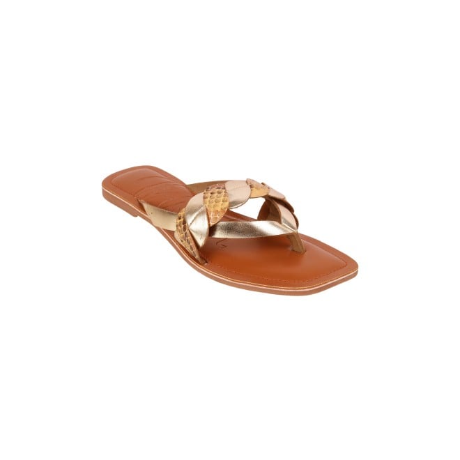 Mochi Women Gold Casual Slip-Ons (SKU: 32-839-15-36)