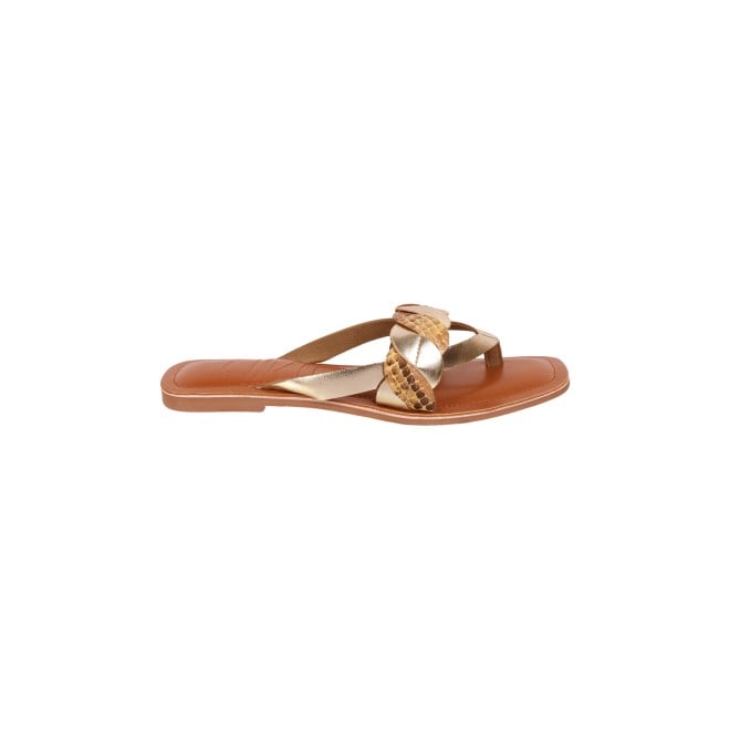 Mochi Women Gold Casual Slip-Ons (SKU: 32-839-15-36)