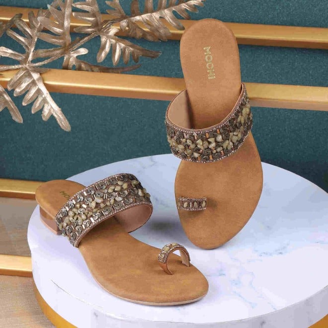 Mochi Women Antic-gold Casual Sandals (SKU: 32-844-28-36)