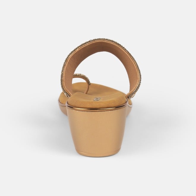 Mochi Women Antic-gold Ethnic Slip Ons (SKU: 32-845-28-36)