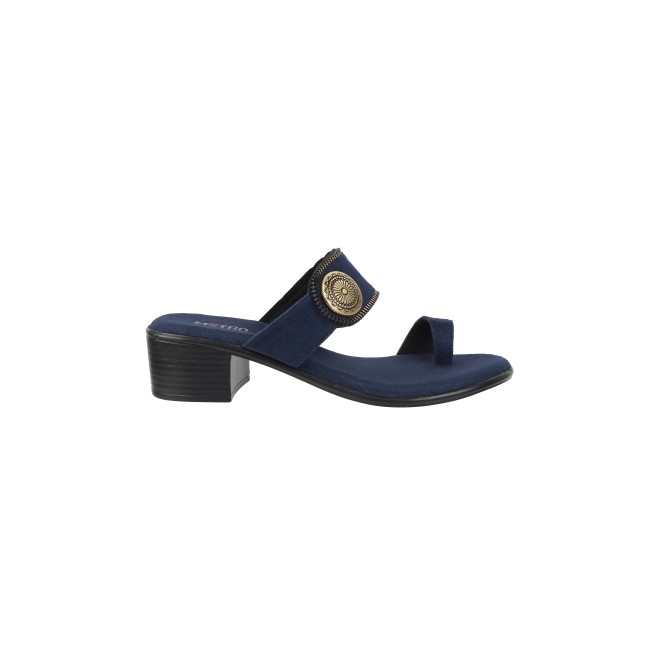 Mochi Women Navy-Blue Ethnic Slip Ons (SKU: 32-854-17-36)