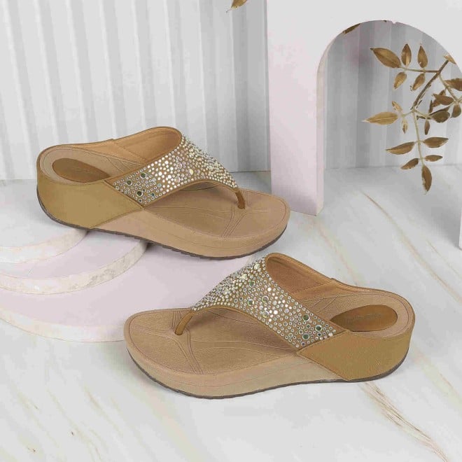 Mochi Women Antic-gold Casual Sandals (SKU: 32-865-28-36)