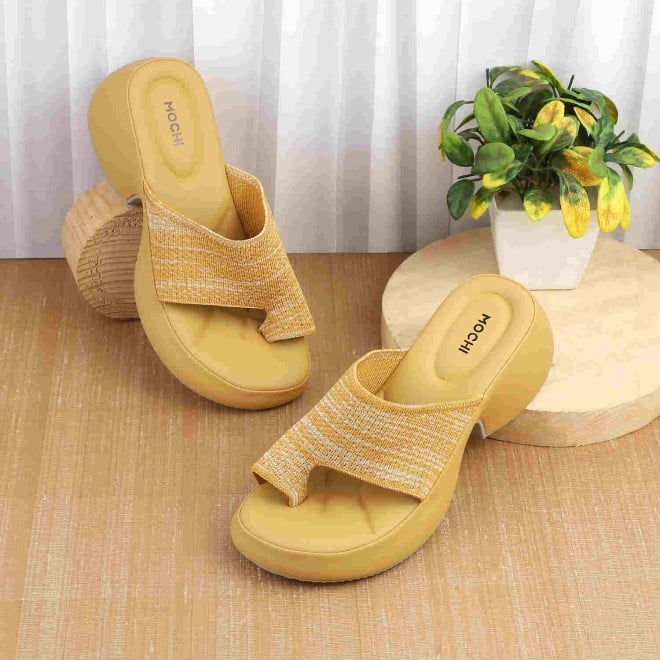 Mochi Women Yellow Casual Pumps (SKU: 32-871-33-36)