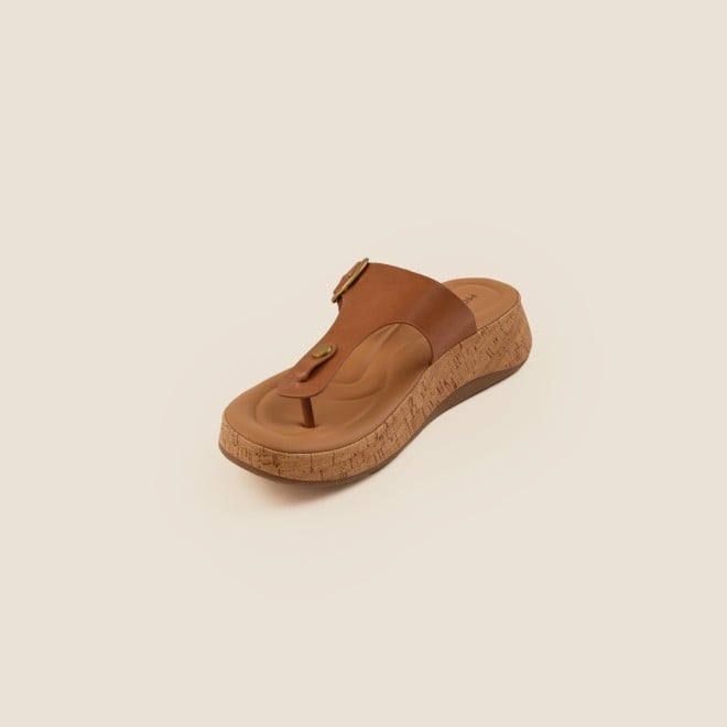 Mochi Women Tan Casual Slippers (SKU: 32-879-23-36)