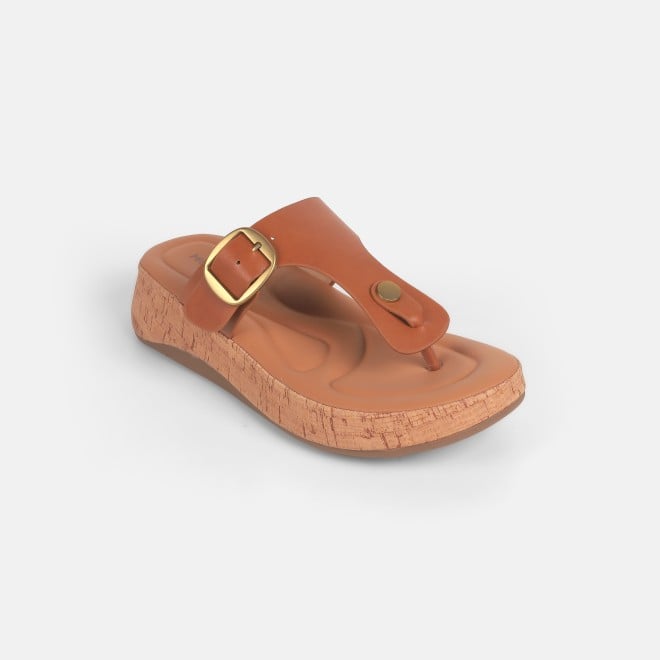 Mochi Women Tan Casual Slippers