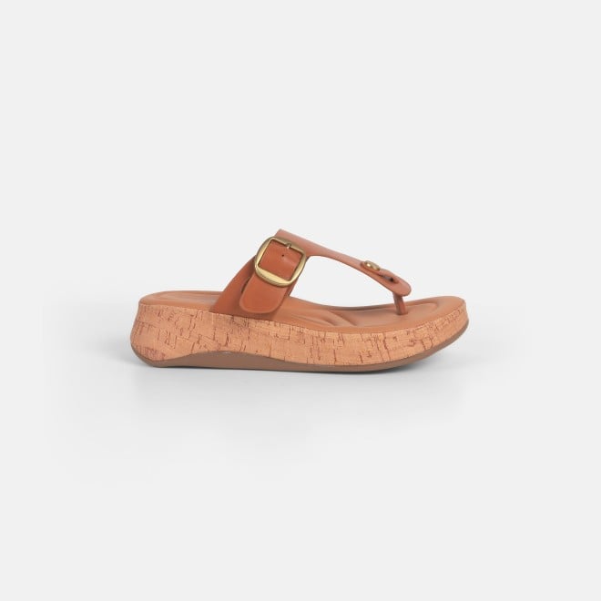 Mochi Women Tan Casual Slippers (SKU: 32-879-23-36)