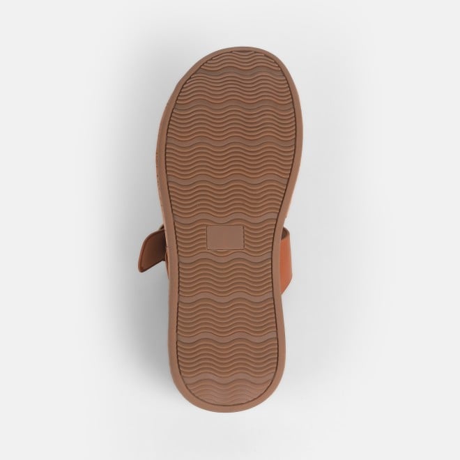 Mochi Women Tan Casual Slippers (SKU: 32-879-23-36)