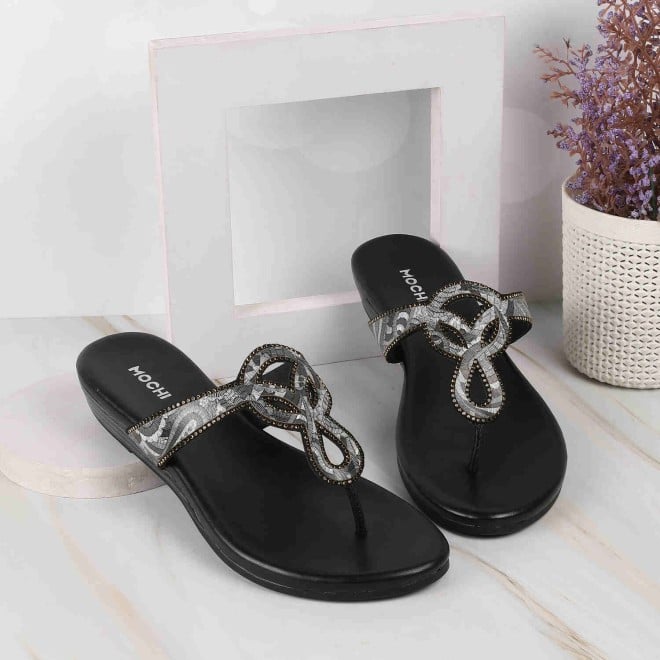 Mochi Women Black Casual Sandals (SKU: 32-886-11-36)