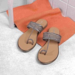 Women Gun-metal Casual Sandals