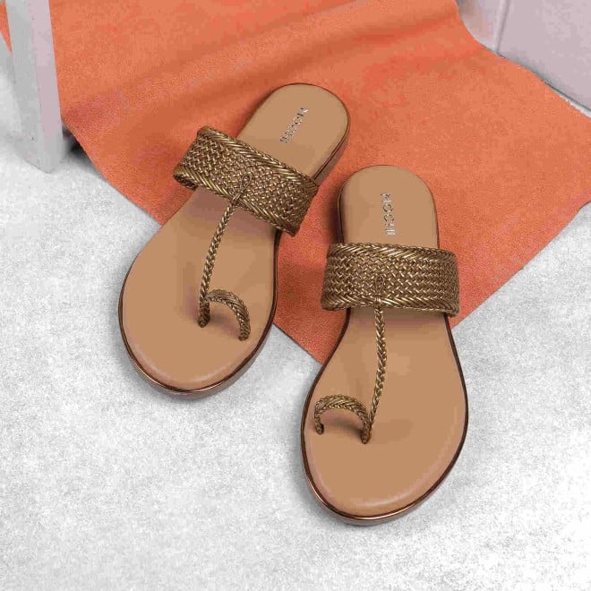 Mochi Women Antic-gold Casual Sandals (SKU: 32-889-28-36)