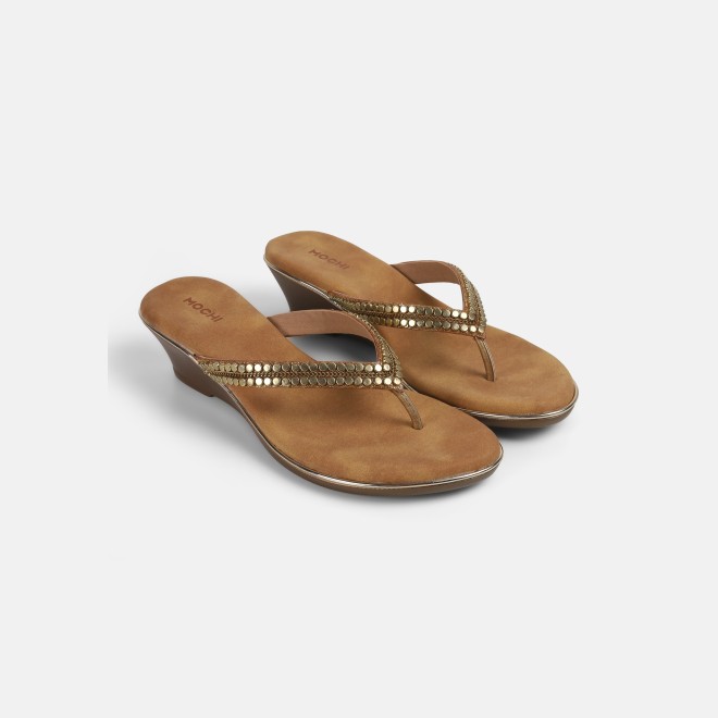 Mochi Women Antic-gold Casual Slippers (SKU: 32-901167-28-37)