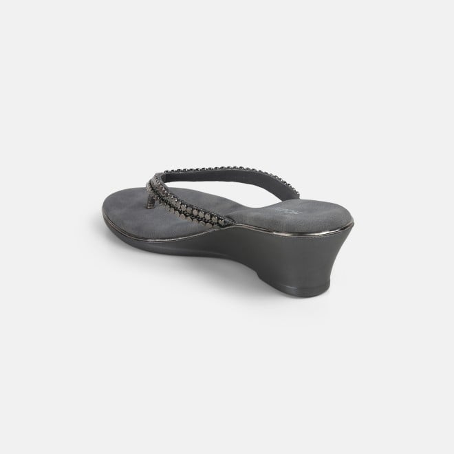 Mochi Women Gun-metal Casual Slippers (SKU: 32-901167-29-38)