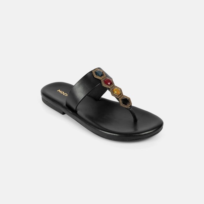 Mochi Women Black Ethnic Slippers (SKU: 32-901461-11-36)