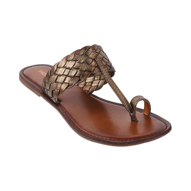 Mochi Women Antic-gold Casual Slip Ons