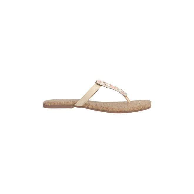 Mochi Women Beige Casual Slippers (SKU: 32-952-20-36)