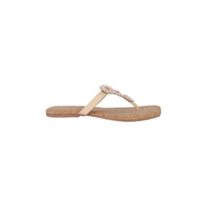 Mochi Women Beige Casual Slippers (SKU: 32-954-20-36)