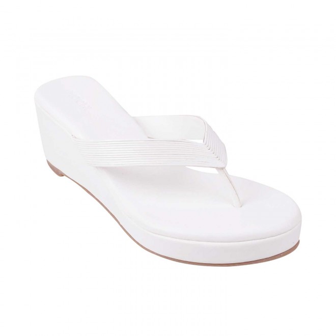 Mochi Women White Casual Slippers