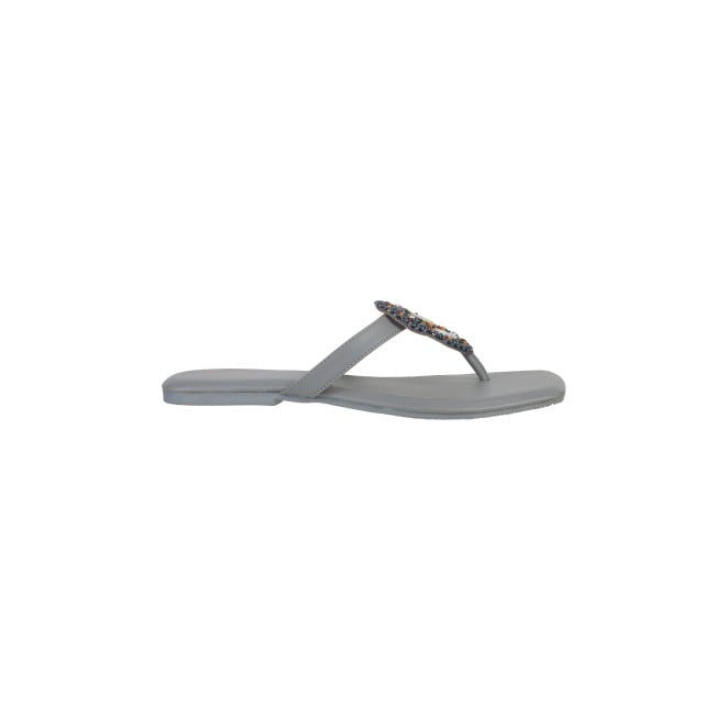 Mochi Women Grey Casual Slippers (SKU: 32-966-14-36)