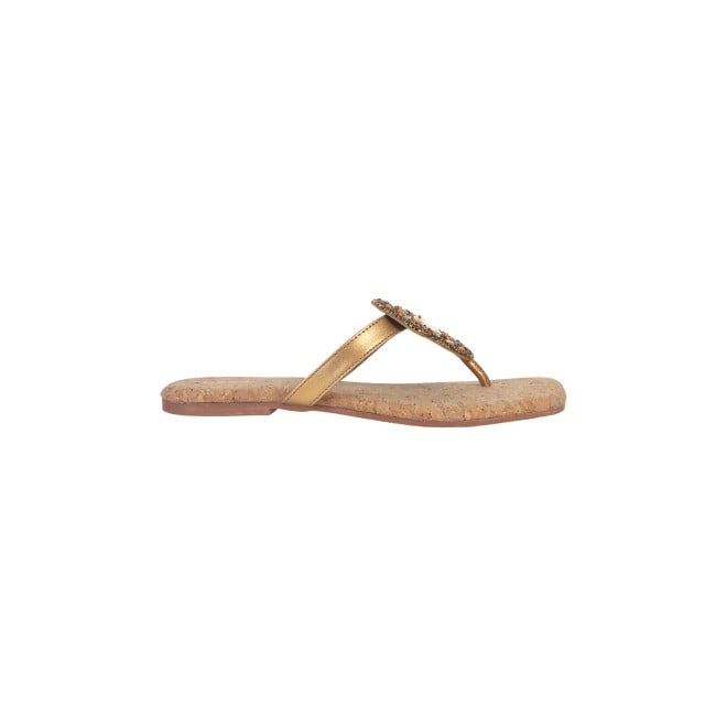 Mochi Women Antique-Gold Casual Slippers (SKU: 32-966-28-36)