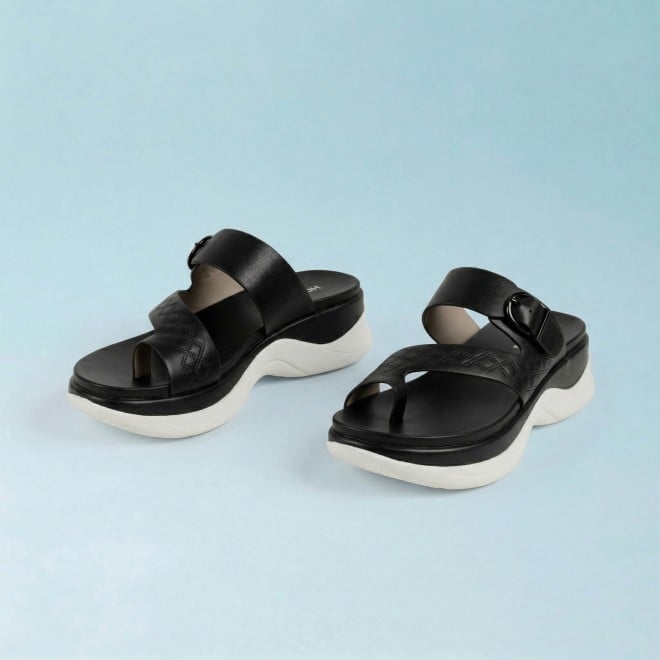 Mochi Women Black Casual Slip Ons
