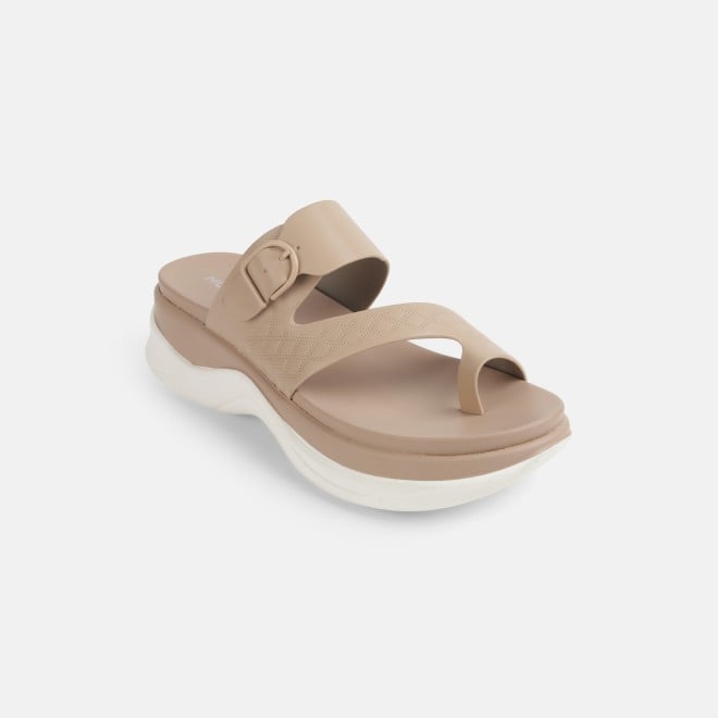 Mochi Women Tan Casual Slip Ons
