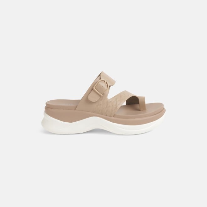 Mochi Women Tan Casual Slip Ons (SKU: 32-9662-23-36)