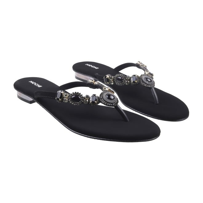 Mochi Women Black Casual Slippers