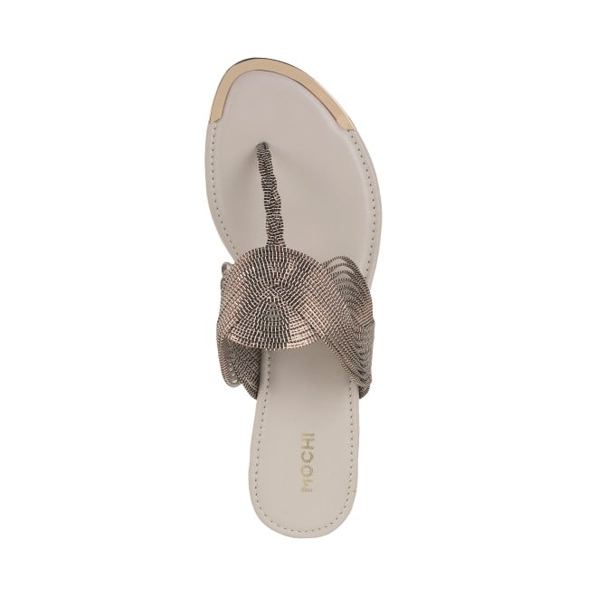 Mochi Women Gun-Metal Ethnic Slippers (SKU: 32-976-29-36)