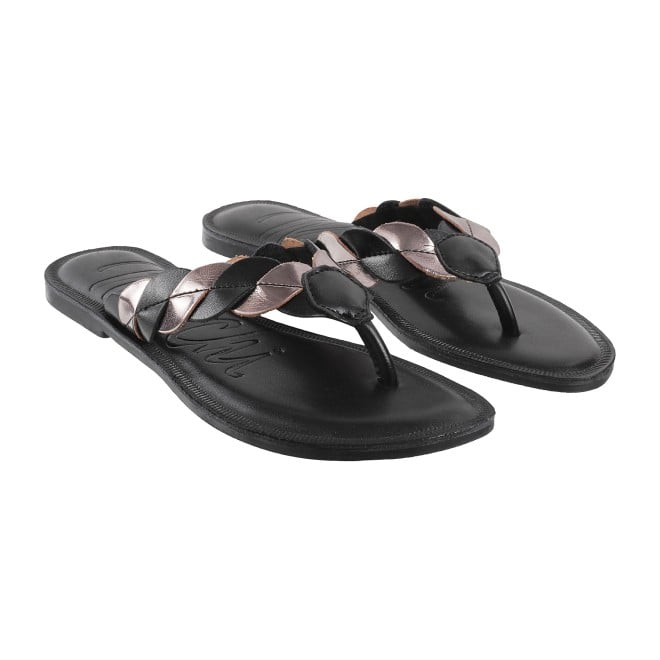 Mochi Women Black Casual Slippers