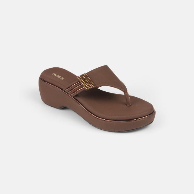 Mochi Women Brown Casual Slip Ons (SKU: 32-984-12-35)