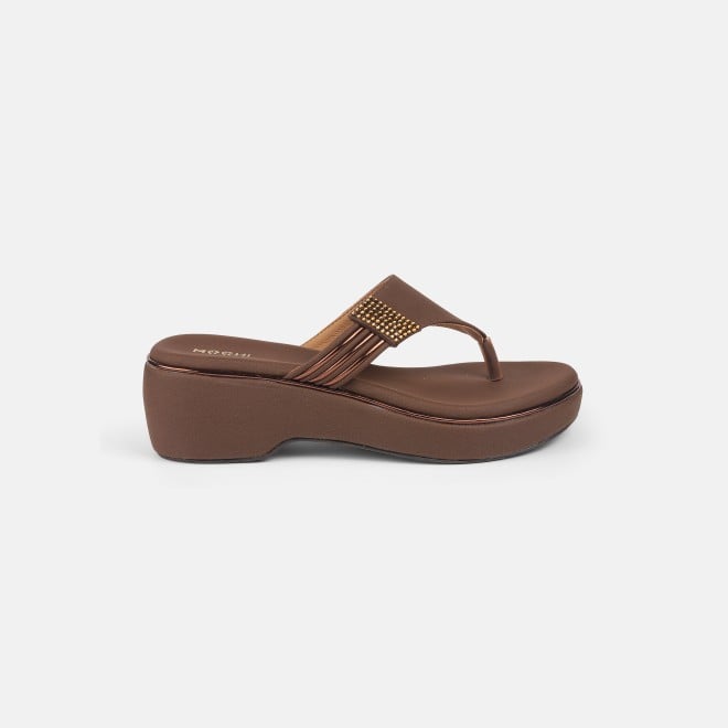 Mochi Women Brown Casual Slip Ons (SKU: 32-984-12-35)