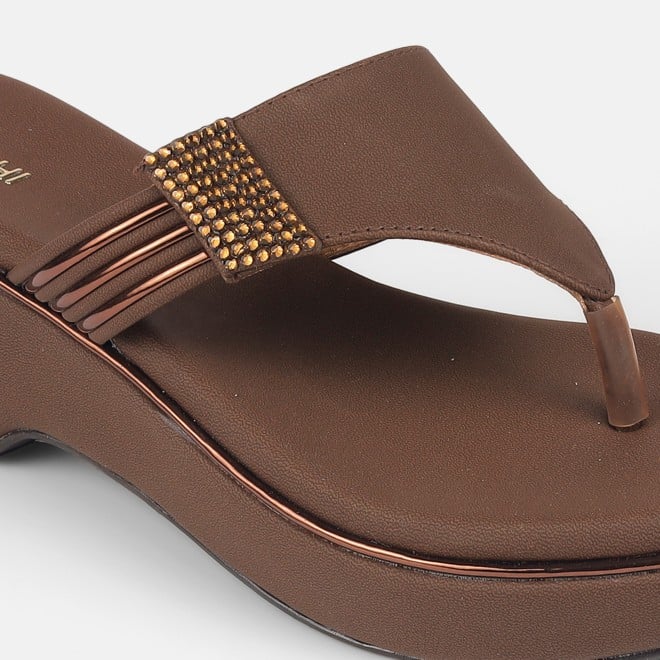 Mochi Women Brown Casual Slip Ons (SKU: 32-984-12-35)