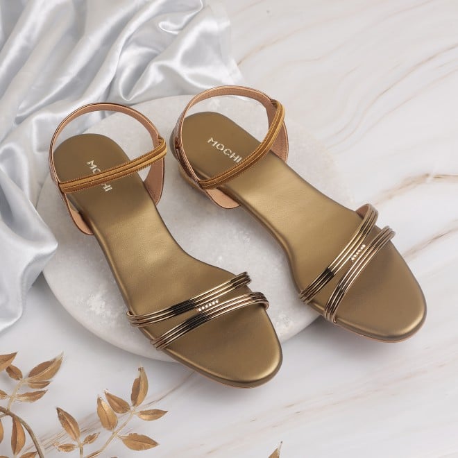 Mochi Women Antic-gold Casual Sandals