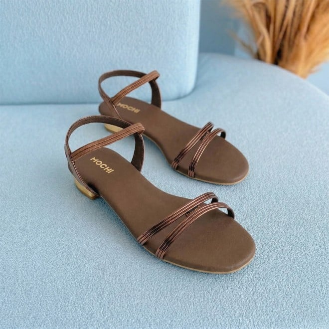 Mochi Women Bronze Casual Sandals