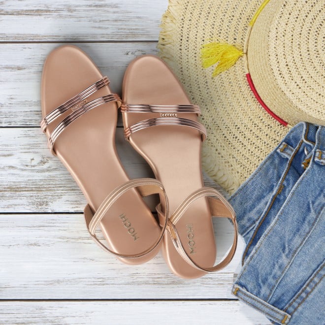 Mochi Women Rose-gold Casual Sandals