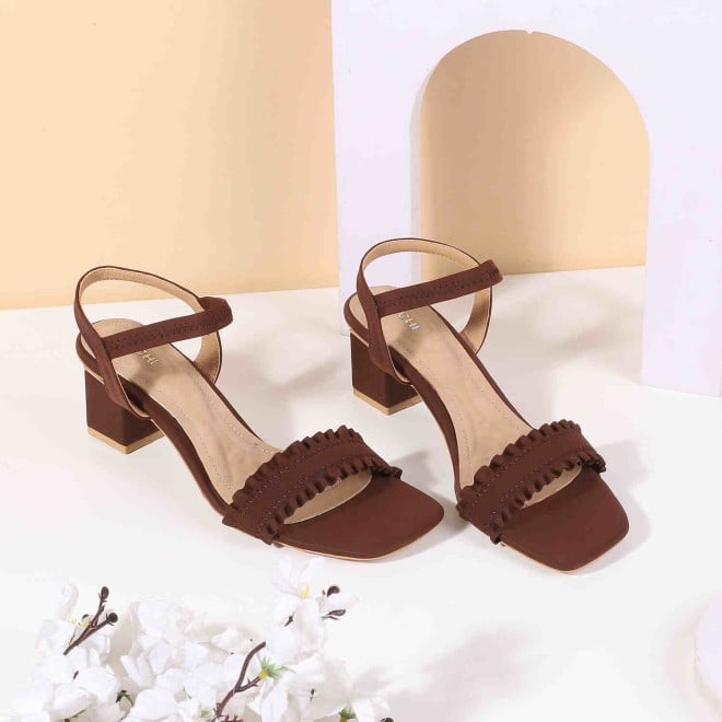 Mochi Women Brown Casual Sandals (SKU: 33-1006-12-36)