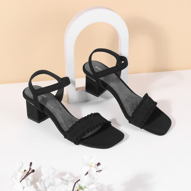 Mochi Women Black Casual Sandals