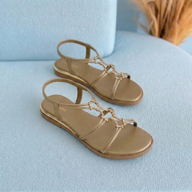 Mochi Women Beige Casual Sandals