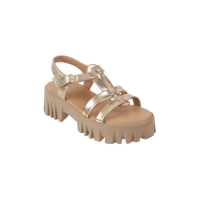 Mochi Women Gold Casual Sandals (SKU: 33-1043-15-36)