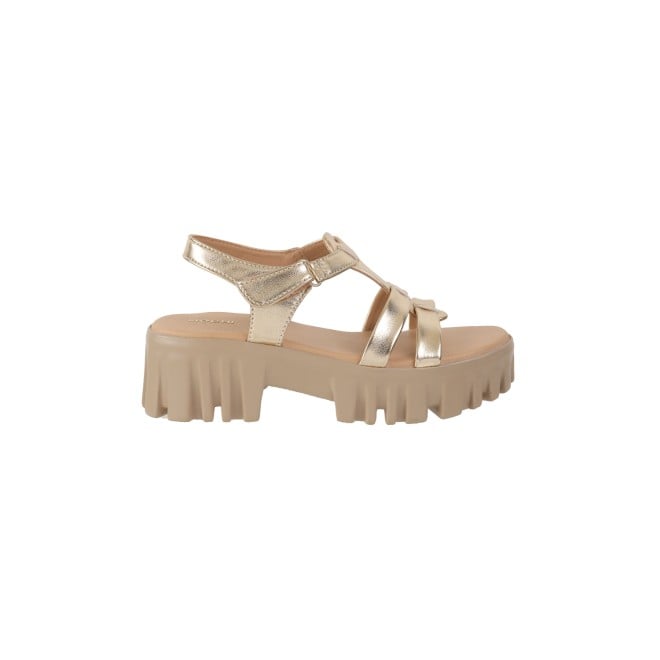 Mochi Women Gold Casual Sandals (SKU: 33-1043-15-36)