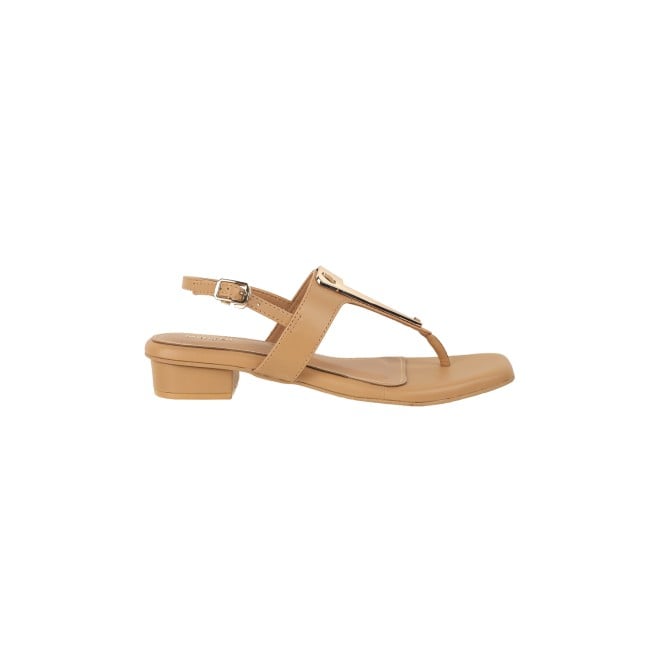 Mochi Women Beige Casual Sandals (SKU: 33-1048-20-36)