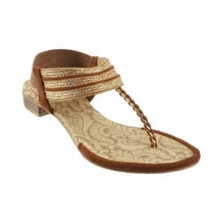 Mochi Antique-Gold Ethnic Sandals