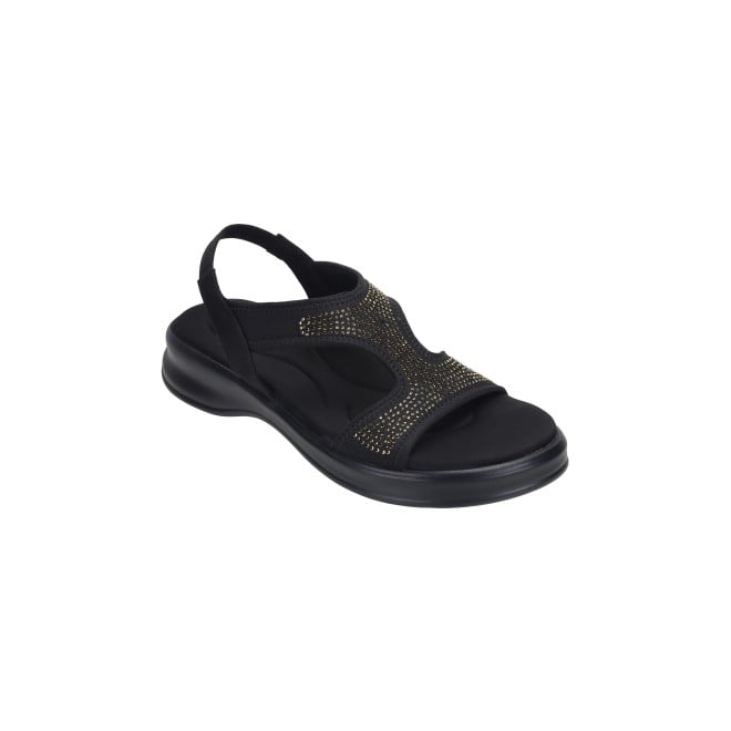 Mochi Women Black Casual Sandals