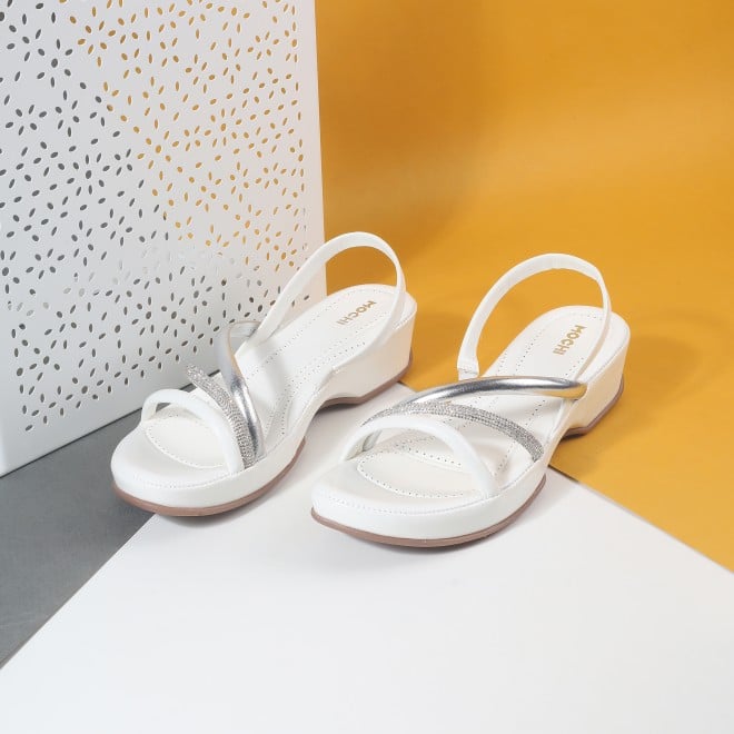 Mochi Women White Casual Sandals